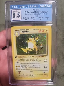 Pokemon 1999 Raichu Holo 1st #14 Base German Cgc 8.5 - Picture 1 of 2