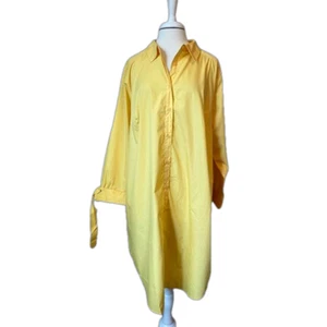 Roaman's NWOT Lemon Cottagecore Lagenlook Midi Shirt Dress W/Pockets 26W - Picture 1 of 10