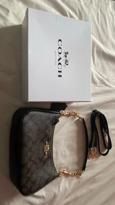 Coach Teri Shoulder Bag in Signature Canvas Brown - Picture 1 of 12