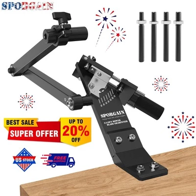 SPORGAIN [Updated] Adjustable Lawn Mower Blade Sharpener 15°-45° w/ Handle for Grinder