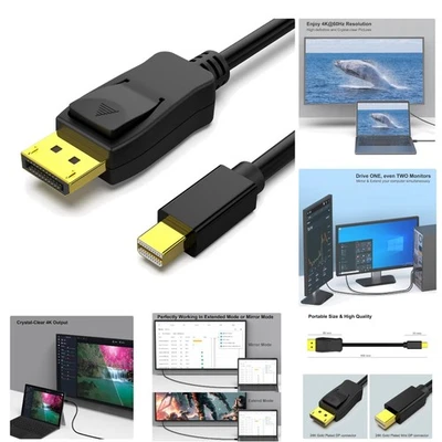 Mini DisplayPort auf DisplayPort Kabel 0,9m 4K@60Hz 2K@144Hz Gaming Monitor - Bild 1 von 4