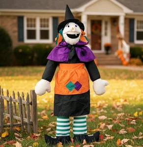 Life-size Halloween Witch Plush Porch Greeter 52" Tall World Bazaars Inc - Picture 1 of 11