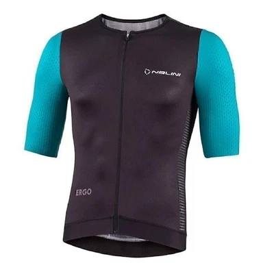 Nalini Laser Full Zip Cycling Jersey Short Sleeve Black/Blue - Image 1 of 3