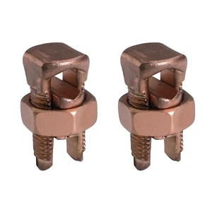 PACK of 2! Burndy KS15 Copper Split Bolt #10- #8 Str - Picture 1 of 3