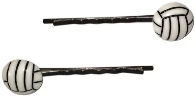 VOLLEYBALL Mini Sport Handmade Bobby PIn Hair clips - Set of 2 - Image 1 of 2