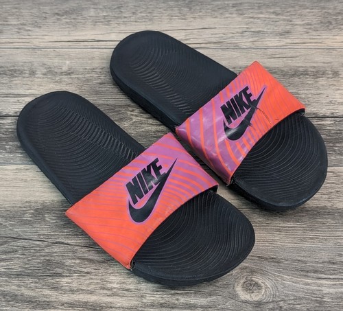 Sandali Nike KAWA Slide giovanili taglia 8 multicolore da rosa a rosso e nero logo spiaggia