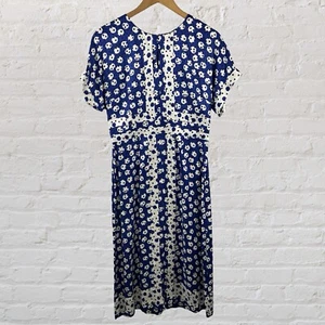 Boden Women's NWT Esmeralda Dress Size 6R Blue Polka Dot Short Sleeve Midi Shift - Picture 1 of 9
