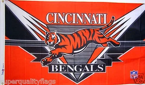 Bandera de zona de anotación con licencia de Cincinnati Bengals nueva 3x5 ft RARA GENUINA CON LICENCIA DE LA NFL - Imagen 1 de 5