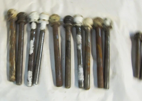 12 VINTAGE CANNONBALL HINGE PINS DOOR HARDWARE ARCHITECTURAL SALVAGE Cover