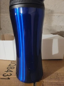 (2) VASO AISLADO BOTELLA FRÍO/CALOR TORNILLO EN CAFÉ VIAJE-AZUL - Imagen 1 de 1