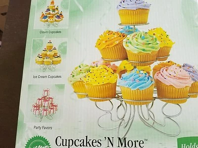 Cupcakes N More Dessert Stand ~ 13 Cupcakes ~ Metal Tiered Stand - Image 1 of 3