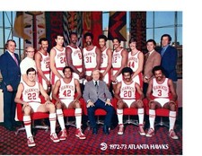 1972 1973 ATLANTA HAWKS 8X10 TEAM PHOTO  BASKETBALL NBA USA  PETE MARAVICH
