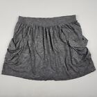 Country Road Skirt Womens Large Grey Elastic Waist Pockets Tencel/Wool Blend
