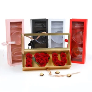 I Love U"" Box, klares Top, Kunststofffutter, Band, verschiedene Farben, W200 - Bild 1 von 11
