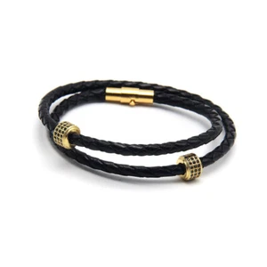 Bracciale in pelle resistente corda braccialetto con chiusura magnetica per donna uomo - Foto 1 di 15