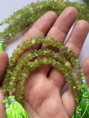 30 Piece, 5-8 MM 100% Natural Drilled Peridot Raw Crystals/RJS-243-A - Image 1 of 4