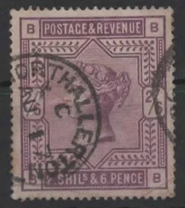 GB QV High Value SG.179 2s/6d Deep Lilac Cat 225