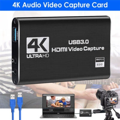 4K HDMI Capture Card for Streaming USB 3.0 Game Audio Video Capture Card Full HD - Image 1 of 4
