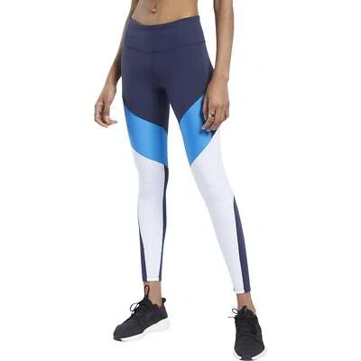 Medias de entrenamiento Reebok LUX 2.0 tiro medio para mujer azules gimnasio entrenamiento fitness ejercicio Foto 1 de 4