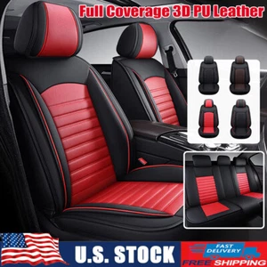 3D Full Coverage Universal Leather Car Seat Covers Front/Rear Cushions Protector - Picture 1 of 32