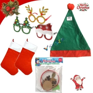 Sombrero de Elfo de Navidad, Medias de Fieltro de Santa, Head Bopper Divertido Kit de Artesanía, Gafas - Imagen 1 de 6