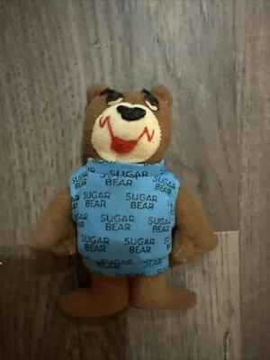 Mini juguete de peluche de oso azucarero de 4,5" de cereal crujiente dorado de colección General Foods Post Foto 1 de 2
