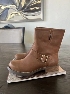 Dingo Womens Brown Leather Slip-On Round Toe Buckle Motorcycle Boots US 7.5 - Picture 1 of 5