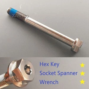 M10 x 1.25 x 100 Ti tanium Screw Bolt Socket Cap Hexagon Hex Flange Head +Blue - Picture 1 of 2