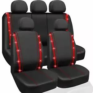 Bling Rhinestone Waterproof Car Seat Covers Full Set - Universal Fit  Cute Style - Picture 1 of 67