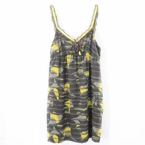 Anthropologie Hero Leander Silk Dress Women Small Olive Yellow Floral Lined - Picture 1 of 10