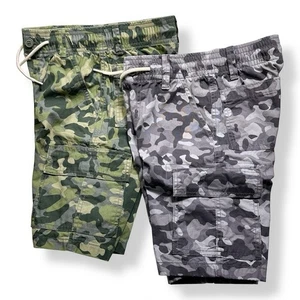 NWOT Boys Children’s Place Cargo Shorts Camo Camouflage LOT Pull On Size 8 - Picture 1 of 2