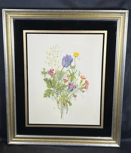 Arte de pared vintage de flores silvestres botánicas enmarcadas en oro de B & S Creations New York - Imagen 1 de 19
