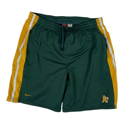 Shorts de atletismo vintage Nike Oakland masculino médio MLB beisebol equipe atlética A's - Imagem 1 de 4