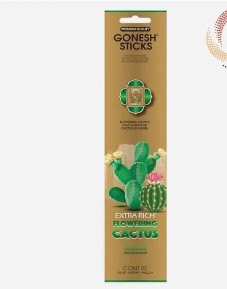 4 paquetes de incienso de cactus con flores extra ricas Gonesh | 20 palos por paquete Foto 1 de 1