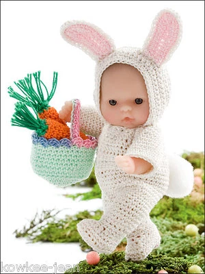 Holiday itty bitty 5" baby Doll Clothes THREAD crochet PATTERNS  ~  LAST ONE ! - Image 1 of 4