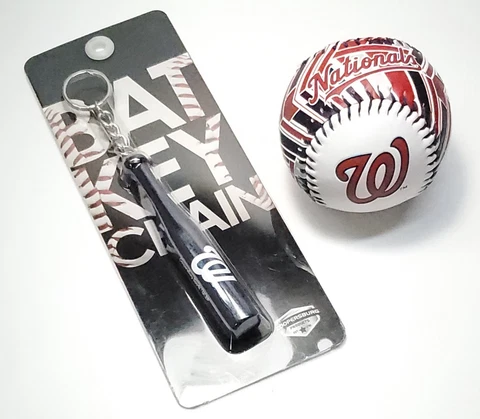Rawlings Washington Nationals Ball Coopers Mini Bat Keychain Ballpark Souvenir a Cover