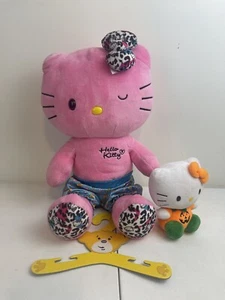 Hello Kitty Build-A-Bear Sanrio Pink Leopard Print Paws Plush Winking Bow + More - Picture 1 of 4