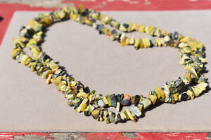 Green and Brown Shell Chip Bead Necklace 30"