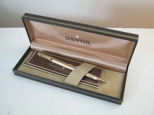 Vintage Sheaffer USA White Dot Gold Plated Ball Point Pen In Box With Papers - Photo 1/6