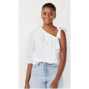 Top monospalla LC Lauren Conrad bianco nuovo con etichette taglia XXL - Foto 1 di 2