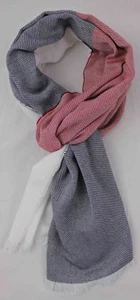 Bufanda tejida 100% algodón bufanda de verano cuadros marinos rojo blanco - Imagen 1 de 3