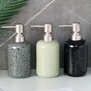 Bomba de mano de cerámica 400 ml dispensador de jabón líquido para baño botella de champú cocina EE. UU. - Imagen 1 de 11