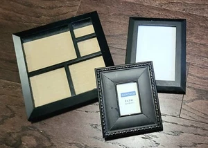 Set of 3 Black Resin Free Standing Picture Frame-Assorted Sizes - Picture 1 of 9