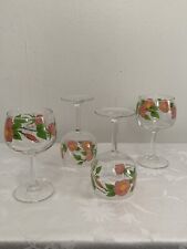 Franciscan  Desert Rose Glassware Stemmed Water Goblets 8 oz 6 “ Set Of 4