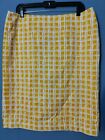 TALBOTS Women YELLOW PLAID   Skirt 12 pencil fully lined