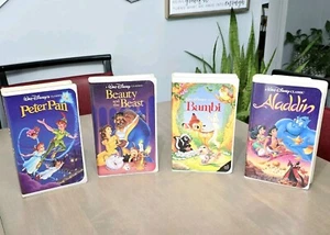 Lot Black Diamond Classics Bambi Aladdin Peter Pan Beauty And Beast VHS Movies - Picture 1 of 11