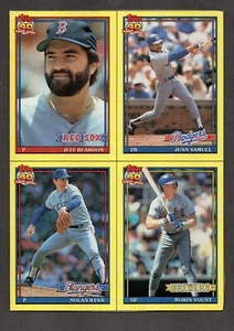 1991 Topps Wax Box Bottom Uncut Ryan Yount Reardon Samuel - Picture 1 of 2