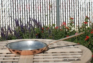 Crate & Barrel Copper 8" Skillet w/ tin lining, Made in France - Picture 1 of 4