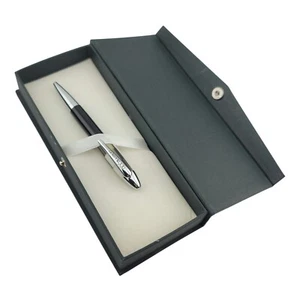 Penna roller vintage acciaio inox e corno di bufalo d'acqua asiatico dettagli - Foto 1 di 8