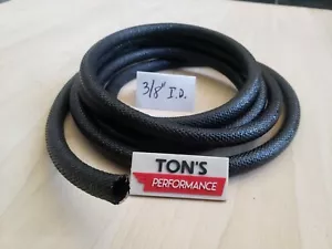 Old school BRAIDED CLOTH ASPHALT TAR Coated 3/8"ID 10' wiring sheath loom cover - Picture 1 of 2